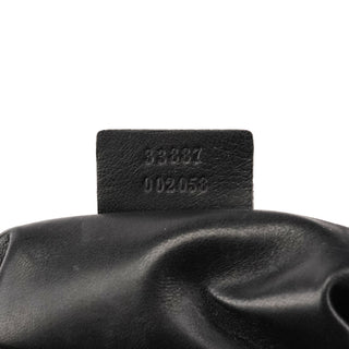 33887 Black Lizard Leather Flap Shoulder Bag