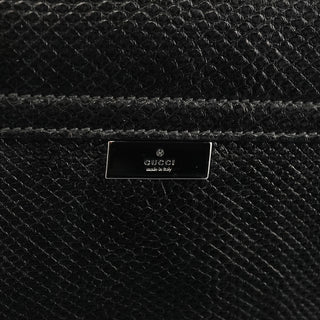 33887 Black Lizard Leather Flap Shoulder Bag