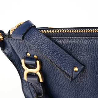 Navy Leather Small Marcie 2-Way Bag