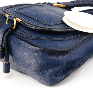 Navy Leather Small Marcie 2-Way Bag