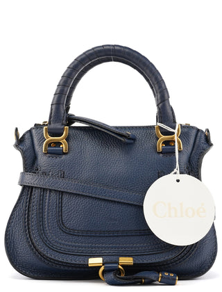 Navy Leather Small Marcie 2-Way Bag