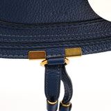 Sac deux portés Small Marcie en cuir bleu marine