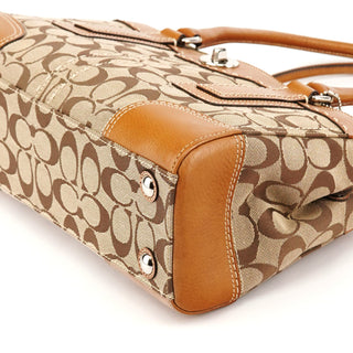 11589 Beige Tan Signature Turnlock Tote Bag