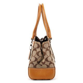 11589 Beige Tan Signature Turnlock Tote Bag