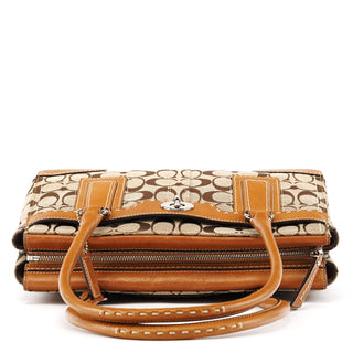 11589 Beige Tan Signature Turnlock Tote Bag