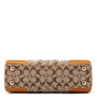 11589 Beige Tan Signature Turnlock Tote Bag