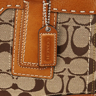 11589 Beige Tan Signature Turnlock Tote Bag