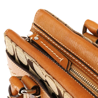 11589 Beige Tan Signature Turnlock Tote Bag