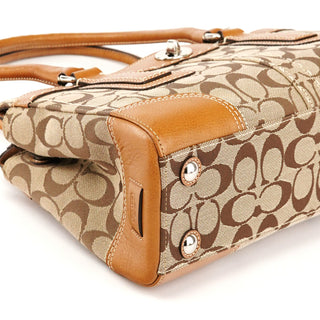 11589 Beige Tan Signature Turnlock Tote Bag