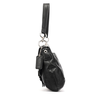 F17217 Black Leather Soho Pleated Shoulder Bag