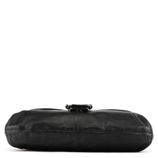F17217 Black Leather Soho Pleated Shoulder Bag