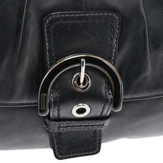 F17217 Black Leather Soho Pleated Shoulder Bag