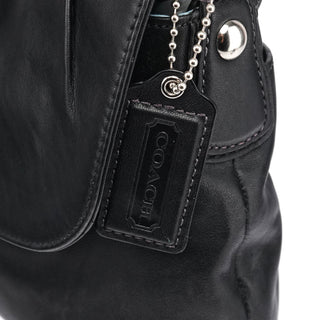 F17217 Black Leather Soho Pleated Shoulder Bag
