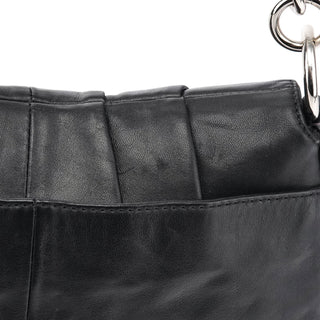 F17217 Black Leather Soho Pleated Shoulder Bag