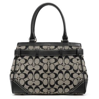 08K06 Grey Black Signature Hamptons Tote Bag