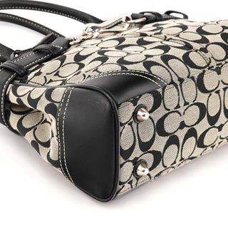 08K06 Grey Black Signature Hamptons Tote Bag