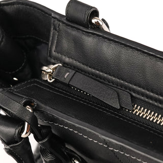 F08A70 Black Leather Hamptons Tote Bag