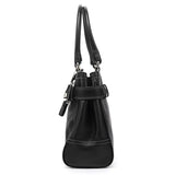 F08A70 Black Leather Hamptons Tote Bag