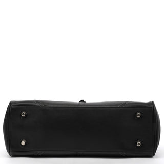 F08A70 Black Leather Hamptons Tote Bag