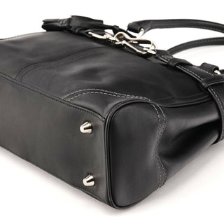 F08A70 Black Leather Hamptons Tote Bag