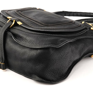 Black Leather Marcie 2-Way Shoulder Bag