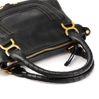 Black Leather Marcie 2-Way Shoulder Bag