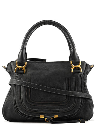 Black Leather Marcie 2-Way Shoulder Bag