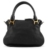 Black Leather Marcie 2-Way Shoulder Bag