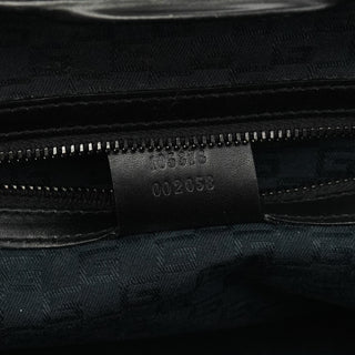 2002 Black Leather Wood Lock Bowling Bag