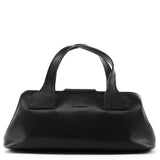 2002 Black Leather Wood Lock Bowling Bag