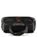 2002 Black Leather Wood Lock Bowling Bag