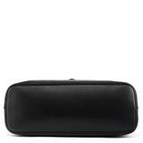 2002 Black Leather Wood Lock Bowling Bag