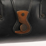 2002 Black Leather Wood Lock Bowling Bag
