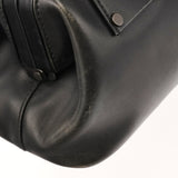 2002 Black Leather Wood Lock Bowling Bag