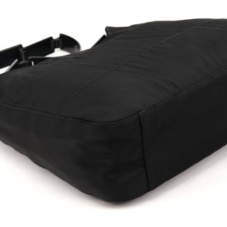 Black Tessuto Quilted Nylon Shoulder Bag