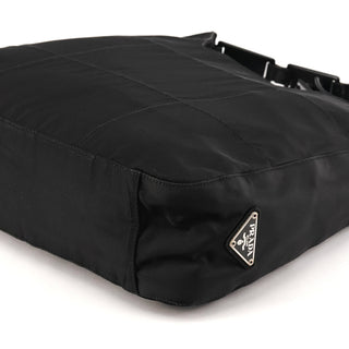 Black Tessuto Quilted Nylon Shoulder Bag