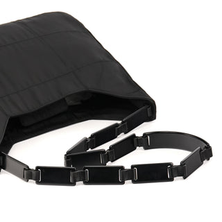 Black Tessuto Quilted Nylon Shoulder Bag