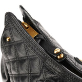Black Quilted Leather Chain Shoulder Bag