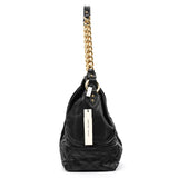 Black Quilted Leather Chain Shoulder Bag