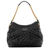 Black Quilted Leather Chain Shoulder Bag