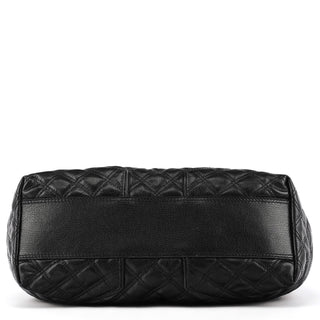 Black Quilted Leather Chain Shoulder Bag