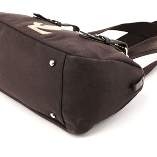 Dark Brown YSL Logo Bowling Bag