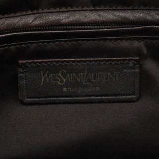 Dark Brown YSL Logo Bowling Bag