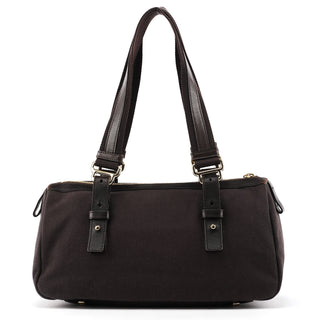 Dark Brown YSL Logo Bowling Bag