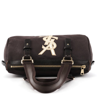 Dark Brown YSL Logo Bowling Bag
