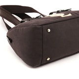 Dark Brown YSL Logo Bowling Bag