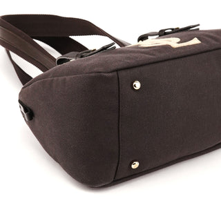 Dark Brown YSL Logo Bowling Bag