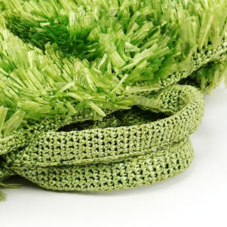 Green Raffia Fringe Tote Bag