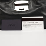 BR2672 Black Leather Calf Rocket Pocket Tote Bag