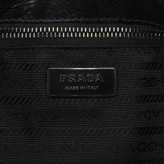 BR2672 Black Leather Calf Rocket Pocket Tote Bag